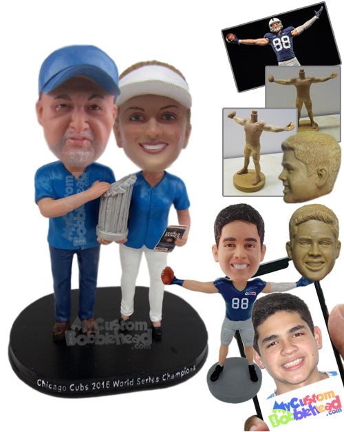 Baseball Champion Proud Couple Holding Major League Trophy Personalized Bobblehead Baseball Champion Proud Couple Holding Major League Trophy Personalized Bobblehead